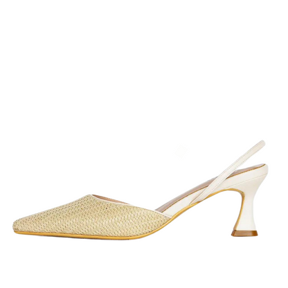 Lynn Slingback Pumps Beige Extended Sizes - Free Shipping
