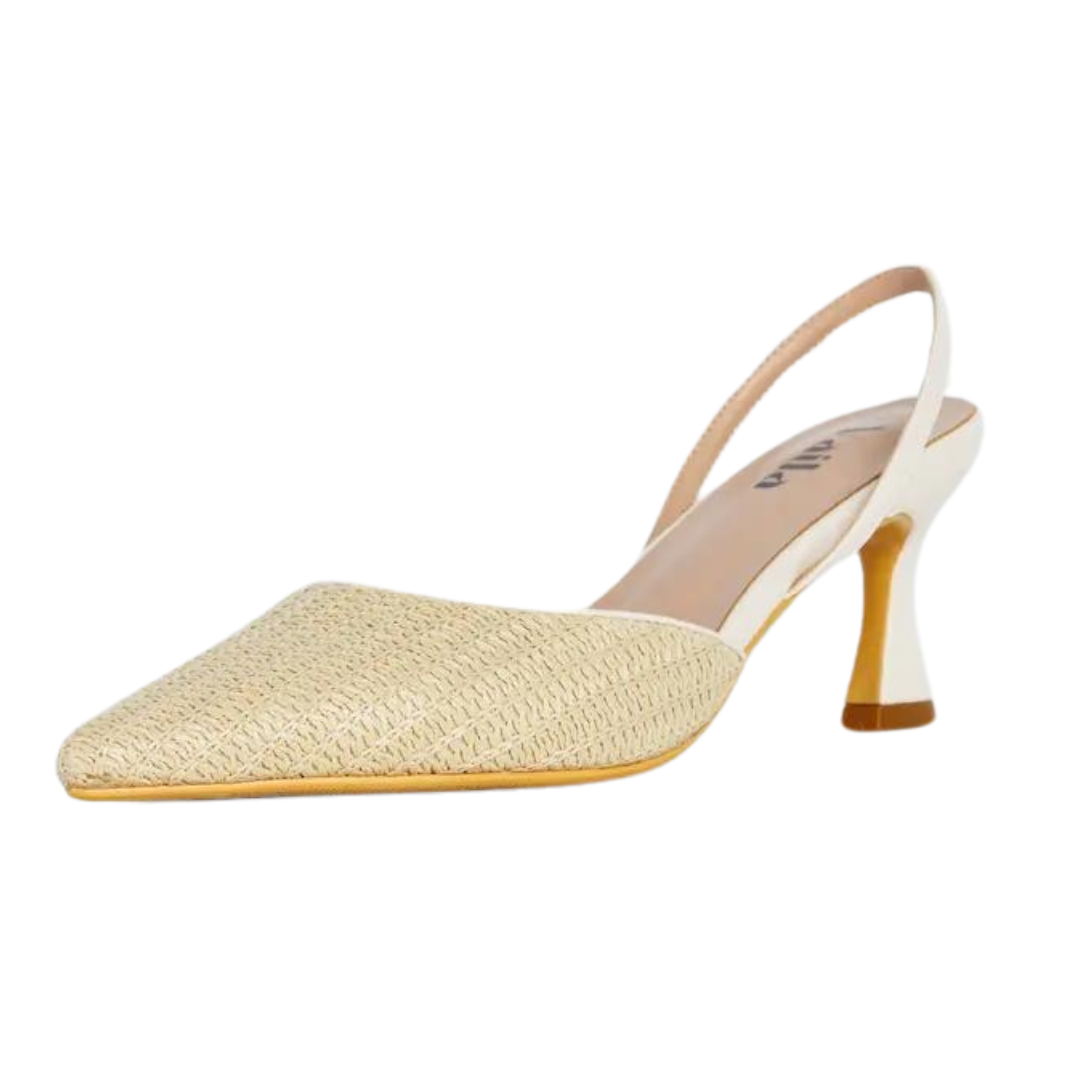 Lynn Slingback Pumps Beige Extended Sizes - Free Shipping