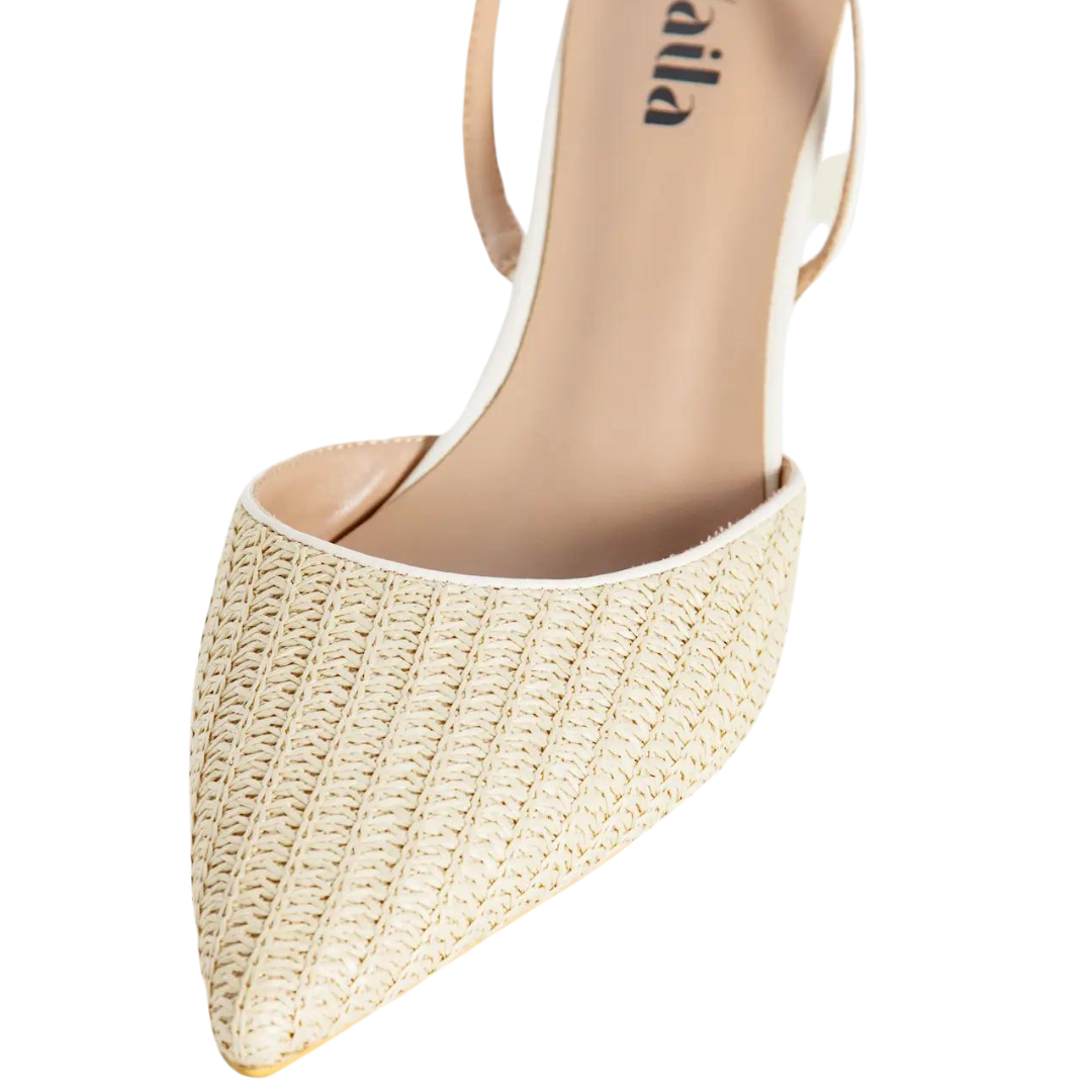 Lynn Slingback Pumps Beige Extended Sizes - Free Shipping