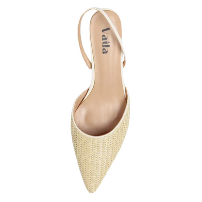 Lynn Slingback Pumps Beige Extended Sizes - Free Shipping