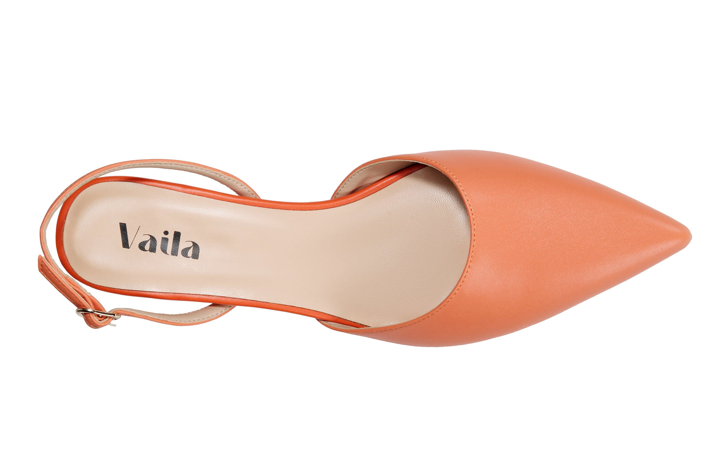 Mia Slingback Apricot Kitten Heels Extended Sizes - Free Shipping
