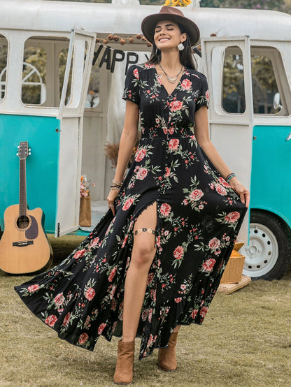 Trendy Floral Bohemian Maxi Dress - Perfect for Effortless Style