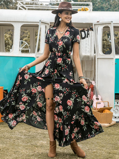 Trendy Floral Bohemian Maxi Dress - Perfect for Effortless Style