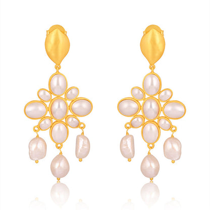 Swept Away Drop  Pearl Earrings - Free Shippings