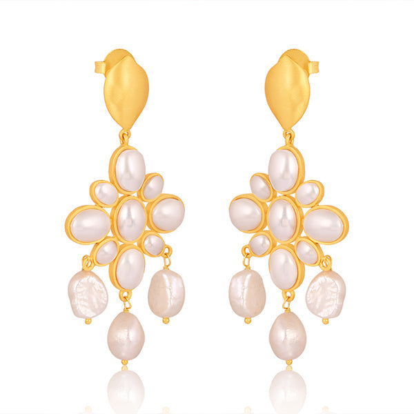 Swept Away Drop  Pearl Earrings - Free Shippings