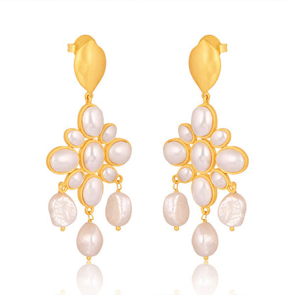 Swept Away Drop  Pearl Earrings - Free Shippings