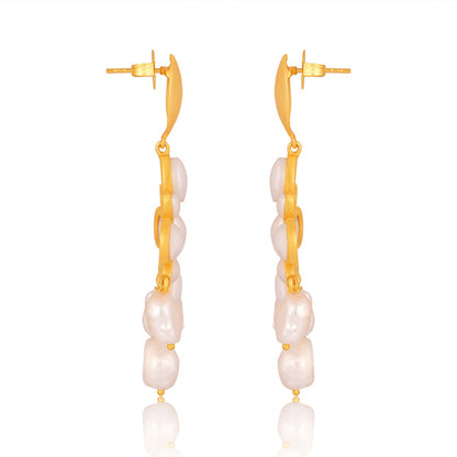 Swept Away Drop  Pearl Earrings - Free Shippings