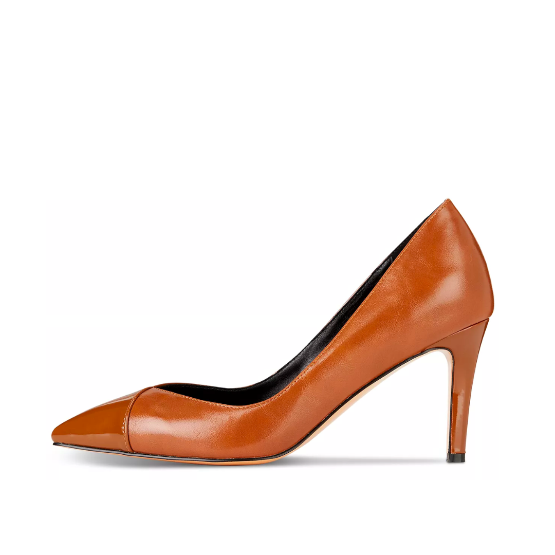 Michelle Pumps Coffee Extended Sizes - Free Shipping