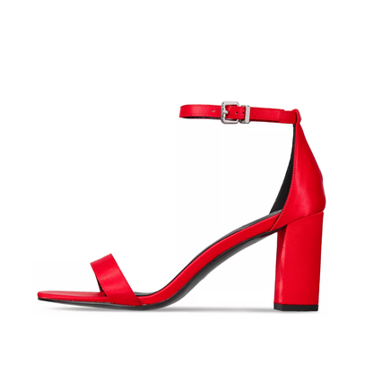 Zoe Sandals Red Block Heel Extended Sizes - Free Shipping