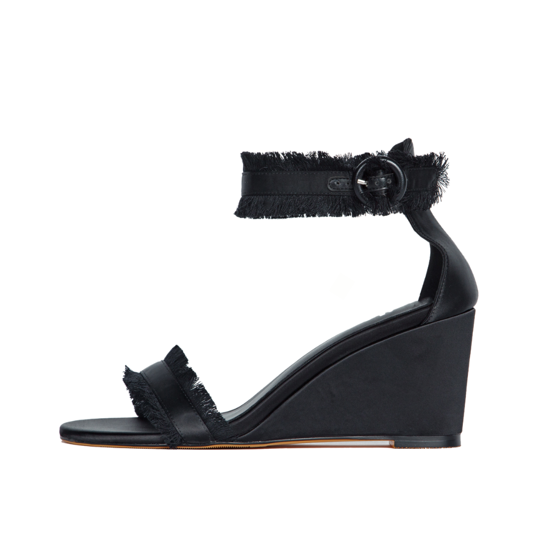Angela Wedges Black Extended Sizes - Free Shipping