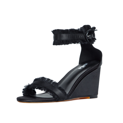 Angela Wedges Black Extended Sizes - Free Shipping