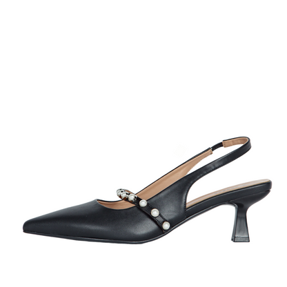 Sophia Slingback Pumps Black Extended Sizes - Free Shipping