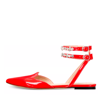 Rosalind Flats Red Extended Sizes - Free Shipping