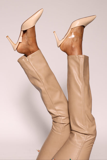 Valencia Pumps Nude Extended Sizes- Free Shipping