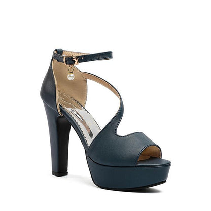 Thick Heel PU Fish Mouth Open-Toe High Heels - Free Shipping