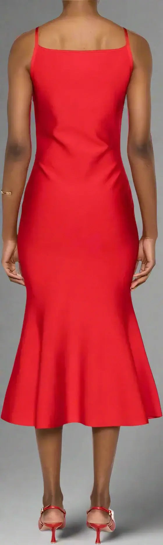 Alexander McQueen Red Viscose Flared Knit Dress - Free Shipping