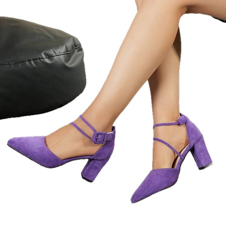 Pointed Toe Buckle Strap High Heel Sandals - Free Shipping