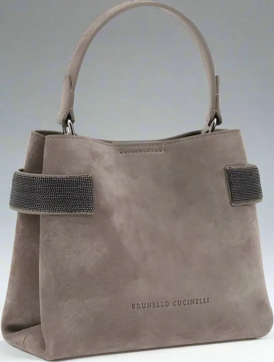 Brunello Cucinelli Women's Gray Leather Handbag - Free Shipping