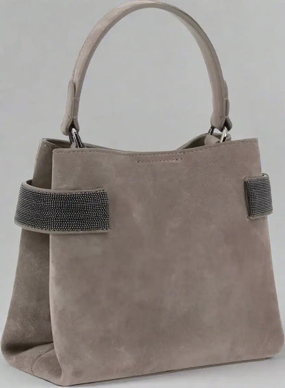 Brunello Cucinelli Women's Gray Leather Handbag - Free Shipping