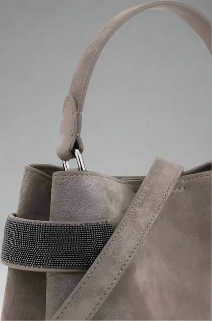 Brunello Cucinelli Women's Gray Leather Handbag - Free Shipping