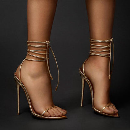 Ankle Strap Stiletto High Heels - Free Shipping