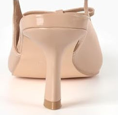 Elegant Patent Leather Pointed Toe Slingback Kitten Heels Sandals – Free Shipping