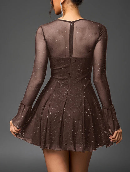 Chic Black Sweetheart Cut-out Lace Long Sleeve Short Mini Dress - Free Shipping