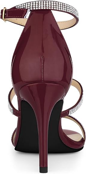 Glamorous Rhinestone Ankle T- Strap Open Toe Stiletto High Heels Sandals - Free Shipping