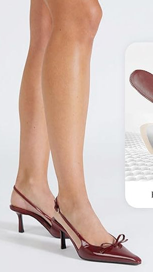 Elegant Patent Leather Pointed Toe Slingback Kitten Heels Sandals – Free Shipping