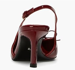 Elegant Patent Leather Pointed Toe Slingback Kitten Heels Sandals – Free Shipping