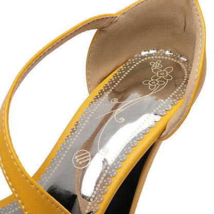 Thick Heel PU Fish Mouth Open-Toe High Heels - Free Shipping