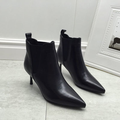 Soft Microfiber Pointed-Toe Stiletto High Boots - Free Shipping