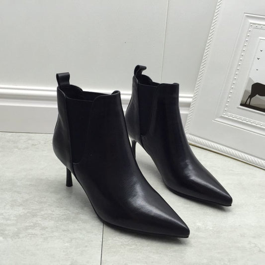 Soft Microfiber Pointed-Toe Stiletto High Boots - Free Shipping