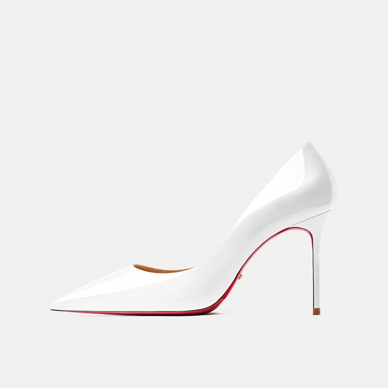Sophisticated Patent Leather Pointed Toe Stiletto Heels - Free Shipping