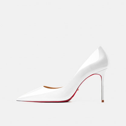 Sophisticated Patent Leather Pointed Toe Stiletto Heels - Free Shipping