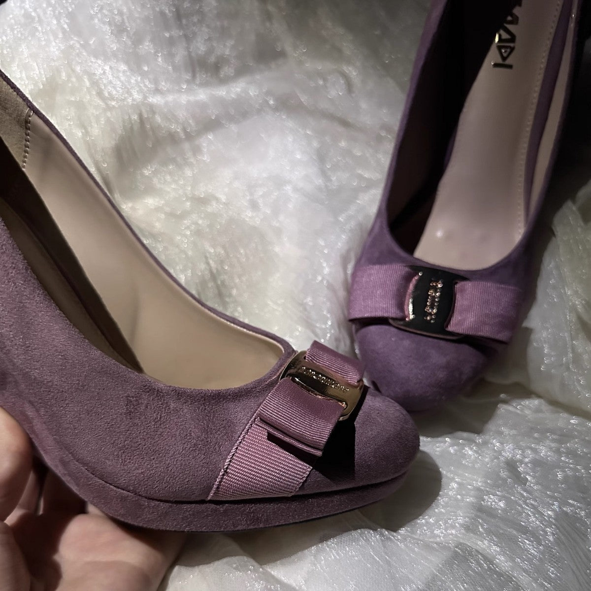French-Style Vintage Suede Wedge Heels with Metal Buckles - Free Shipping