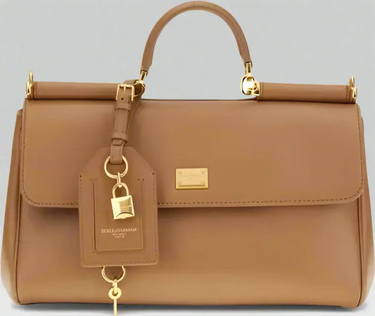 Dolce & Gabbana Butterscotch Leather My Sicily Handbag - Free Shipping