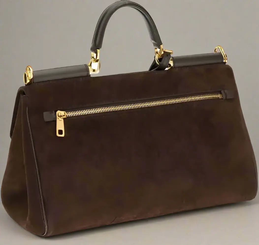 Dolce & Gabana Brown Suede My Sicily Handbag - Free Shipping