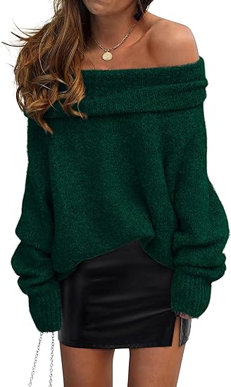 Cozy Off-Shoulder Long Sleeve Knit Ribbed Hem Sweater Top – Free Shipping