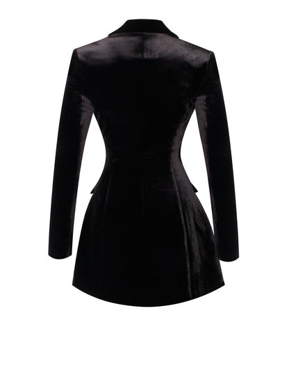 Miss Circle Calista Black Velvet Blazer Mini Dress - Free Shipping