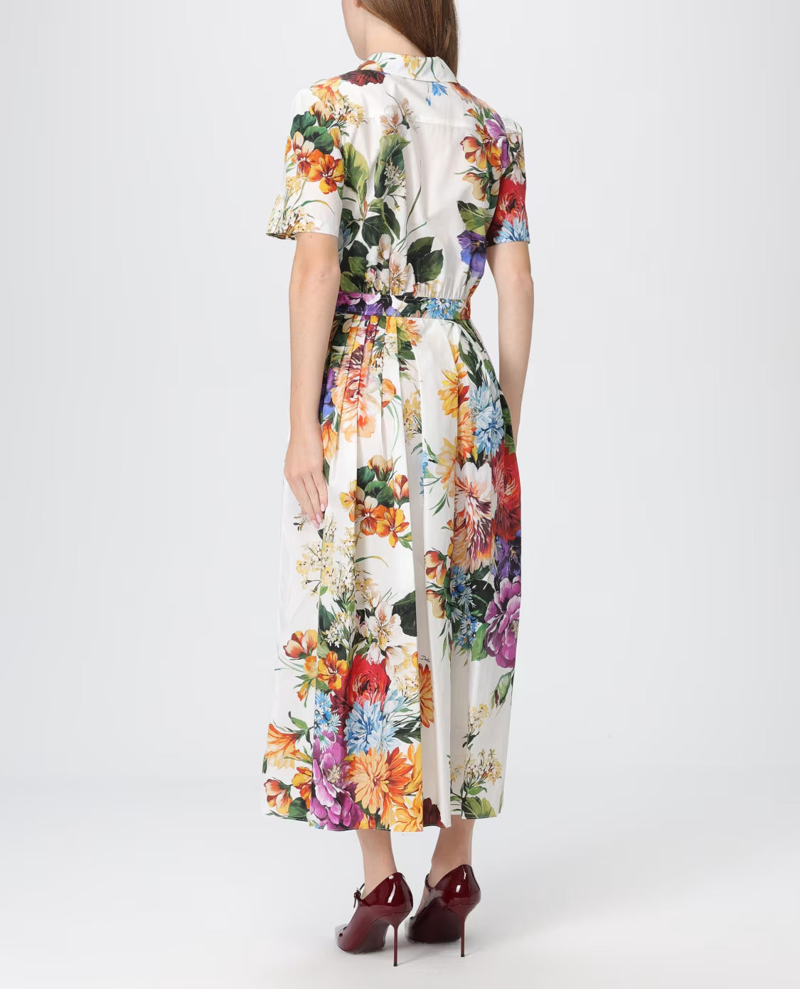 Dolce & Gabbana Flower Bouquet Print Chemisier Dress - Free Shipping