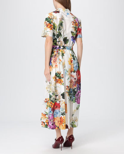 Dolce & Gabbana Flower Bouquet Print Chemisier Dress - Free Shipping