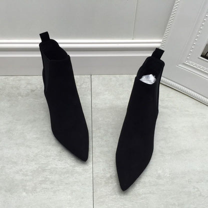 Soft Microfiber Pointed-Toe Stiletto High Boots - Free Shipping