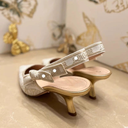 Gold Bow Strap Pointed Toe High Heel Sandals - Free Shipping