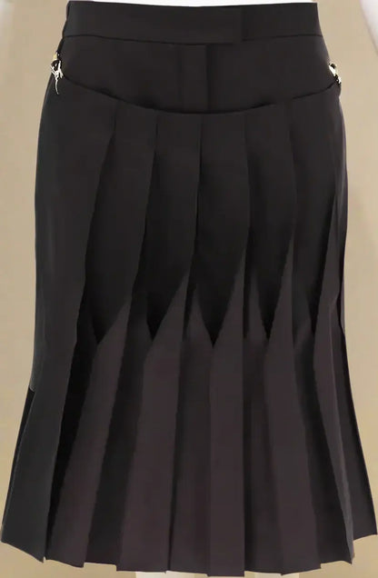 Fendi Black Cotton Silk Washed Skirt - Free Shipping