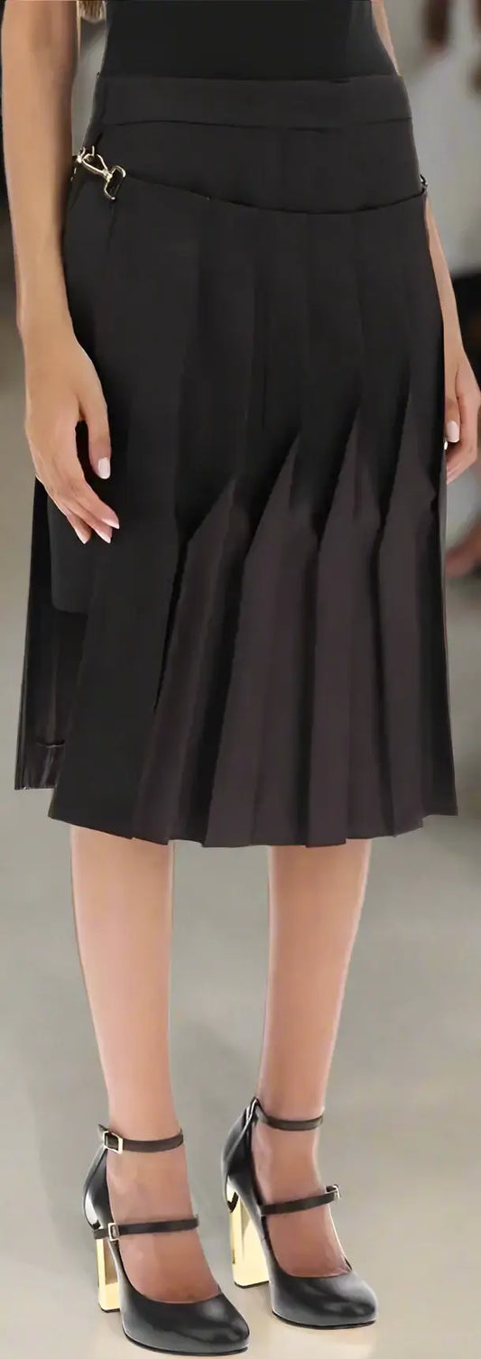 Fendi Black Cotton Silk Washed Skirt - Free Shipping