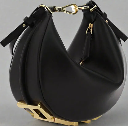 FENDI Black Leather Fendigraphy Ring Mini Handbag - Free Shipping