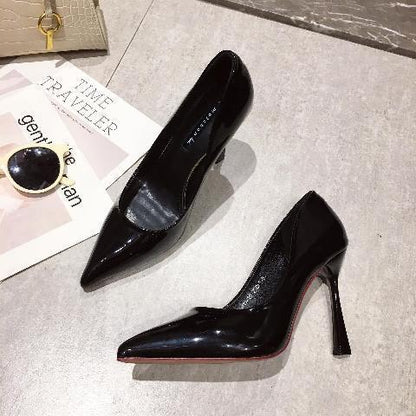 Pointed-Toe Patent Leather Stiletto Heels - Free Shipping