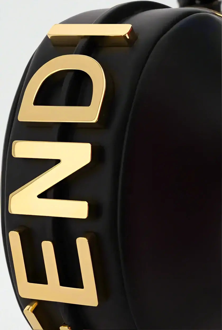 FENDI Black Leather Fendigraphy Ring Mini Handbag - Free Shipping