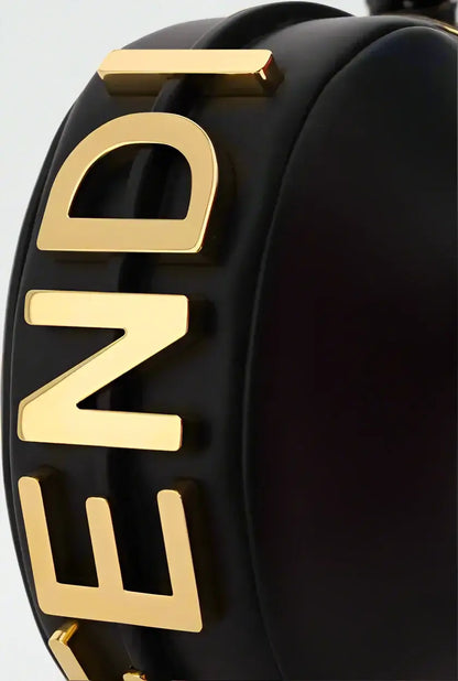 FENDI Black Leather Fendigraphy Ring Mini Handbag - Free Shipping